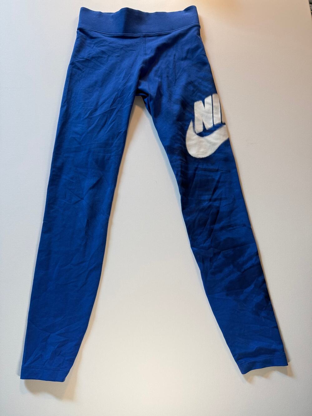 Nike Leg-A-See Blue Swoosh Leggings Womens Small